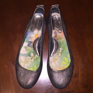 Metallic silver flats